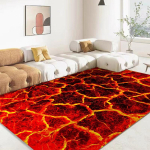 3D Vulkaani Laava Magma Ala Vaip Suur Punane Vaip Elutuppa Magamistuppa Diivani Kodukaunistus Laste M&auml;nguv&auml;ljak Libisemisvastane P&otilde;randamatt 100*120cm
