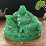 Hiina Feng Shui naerev Buddha kuju Meisterlikult valmistatud jadekivist kaunistused Suur Maitreya Buddha skulptuur Kujukesed Kodu kaunistus roheline