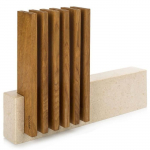Porte-Couteaux - ARCOS - Petra - Pierre Calcaire - Bois de Ch&ecirc;ne - 280 x 364 x 78 mm