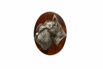 Schnauzer I - Dog show brooch, starter number clip, dog pin by Art-Dog pruun