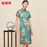 Hengyuanxiang siidist uus Hiina Qipao kleit L 165/88A j&auml;rveroheline v&auml;rv