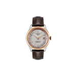 TISSOT Halo kollektsioon Automaatne mehaaniline liikumine Meeste kell 41mm Valge sihverplaadi Roostevabast terasest korpus T108.408.26.037.00 Brown Strap