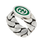 Gucci Double G logo 925 h&otilde;bedast emailitud s&otilde;rmus Unisex s&otilde;rmus 753490 J8410 8414 19