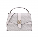 Michael Kors MK Greenwich Monogrammi logotr&uuml;kiga klapiga moekas vabaaja t&ouml;&ouml;le mineja nahast &otilde;lakott-tote kott keskmine naiste kotid 30H1GGRS2V-VAN-CREAM Basic Set (Bag+Dust Bag)