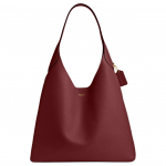 Coach Brooklyn 39 Logo Magnetiline Klappkinnitus Naturaalse Tekstuuriga Nahast Hobo Kott Naiste kotid S&uuml;gavpunane Rubiin CU044-B4XEP Basic Set (Bag+Dust Bag)