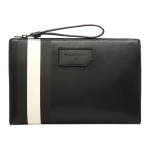 Bally Skid Classic Must-valge triibuline Retro T&otilde;mblukuga &Auml;ri-vabaaja T&ouml;&ouml;le k&auml;ija L&otilde;uendrahakott Rahakott Meeste Rahakotid 6224070 Basic Set (Bag+Dust Bag)