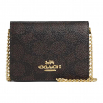 Coach Klassikaline Logotr&uuml;kiga Rahakott Crossbody Kott Kuldse Riistvaraga Naiste crossbody kott S&uuml;gavpruun CZ278-IMXAQ Basic Set (Bag+Dust Bag)