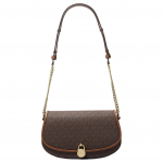 Michael Kors MK Mila Kuldne Luku Kaunistusega Kett-&Otilde;larihm Kunstnahast Kaenla-&Otilde;lakott Keskmine Naiste &otilde;lakott 35T5GIMM8B-BROWN Basic Set (Bag+Dust Bag)