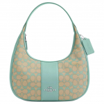Coach Carmen 29 Signature Jacquard T&otilde;mblukuga Sulgemine Sile Nahk Kandekott &Otilde;lakott Suur Naiste kotid H&otilde;bedane Tuhm-Sinine CT765-SVVSW Basic Set (Bag+Dust Bag)