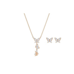 Swarovski Lilia liblikaga kaelakee ja k&otilde;rvar&otilde;ngaste komplekt Naiste ehted Roosakuld 5382365 Box (Random Color)