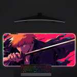 BLEACH Ichigo Anime Hiirematt M&auml;ngur Helendav LED Hiirematt M&auml;ngulaud RGB Lauamatt Klaviatuur PC Hiirematt RGB600x300x3mm