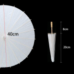 6 tk p&auml;ikesevari pulmapildistamiseks Cosplay rekvisiit 40/60/80cm paberist vihmavari DIY valge vihmavari suvine valge pidu rannakaunistus Bamboo&10K