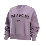 Nike Sportswear Phoenix Fleece Kirjatr&uuml;kiga Fliisvoodriga &Uuml;mmarguse Kaelusega Pikkade Varrukatega Dressipluus Naiste Hele Maav&auml;rv Lilla FV7675-226 M