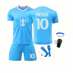 ANUTETOUNI Laste jalgpallivarustus Messi Miami 10 s&auml;rk 2526 hooaeg Sinine Noorte treeningvorm 100-110 CM sinine