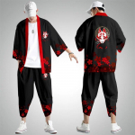 Rebane Tr&uuml;kiga Jaapani Stiilis Mood Kimono ja P&uuml;kste Komplekt Meestele Kampsun Pluus Haori Obi Aasia R&otilde;ivad M