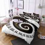 Muusikateema Pol&uuml;estrist tekikott 3D kitarr klaveri voodipesukomplekt King Queen Twin t&auml;issuuruses lastele poistele t&uuml;drukutele tubade kaunistamine 135x200cm