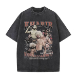 Khabib Poks Vintage Pesitud T-s&auml;rk Mehed Naised J&otilde;usaal Fitness L&uuml;hikeste Varrukatega T-s&auml;rgid Meeste Hip Hop Rock &Uuml;legabariidiline T-s&auml;rk Streetwear S black