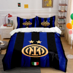 Sinimustad triibud, Inter Milani logo. Voodipesukomplektid Tekikotikomplektid Tekikotid Padjap&uuml;&uuml;rid(1 * Tekikott 2 * Padjap&uuml;&uuml;ri (tekk ei kuulu komplekti)) 135x200cm
