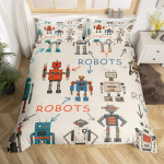Multikaroosoti tekikott Akvarellkruvid T&ouml;&ouml;riistad Voodipesukomplekt Moodne Sci-Fi Robot Tekikate Lastele Pol&uuml;ester Tekikate AU Single(140x210cm)