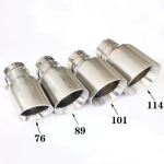 1 tk H&otilde;bedane Roostevabast Terasest Auto Summuti Otsas&uuml;steemi Toru Universaalne Summutiotsiku Otsik VW GTI MK7 Golf7 jaoks 60MM 63mm Summuti Ots 60MM IN 76MM OUT