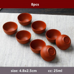 8 tk/komplekt Yixing k&auml;sitsi valmistatud lilla savi teetass Ehtne Dahongpao teekauss reisimiseks kaasaskantav Pu'er Master Cup Hiina Zisha teekomplekt