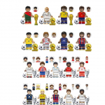 (18 tk-A) Maailmameistriv&otilde;istluste jalgpallistaaride klotsminifiguurid Laste kingitused M&auml;nguasjad 8pcs-A