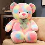 Kvaliteetne hiiglaslik Ameerika karu plush-nukk pehmete loomade v&auml;rviline kaisukaru t&auml;idisega m&auml;nguasjad lastele valentinip&auml;eva armastaja s&uuml;nnip&auml;evakingitus 60cm