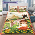 Heidi T&uuml;druk Alpidest Tr&uuml;kitud Tekikott Komplekt 3-osaline Laste Voodipesu Komplekt Padjap&uuml;&uuml;ridega Pehme Mikrokiud Kodu Dekoor Kingitus 135x200cm