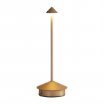 Zafferano Pina Pro - Reguleeritav LED-laualamp alumiiniumist, IP54 kaitse, sise-/v&auml;listingimustes kasutamiseks, pistikupesaga, K29cm, EL-pistiku - Corten-Wellngs_siasd