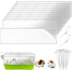 12 tk 14 X 4,5 Lemmiklooma puuri servakate PVC L&auml;bipaistev uriinikaitse K&uuml;lgkatte Puuri tarvikud K&uuml;&uuml;likule Ferretile Hamstril Rottidele V&auml;iksematele loomadele white