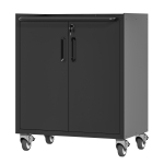 Tugevast metallist garaažihoidla kapp ratastega, 75 x 42 x 88 cm, lukustatav - Universaalne kontorisse, keldrisse, t&ouml;&ouml;kotta (N&otilde;utav kokkupanek) 75.01 x 42 x 88.01 cm must