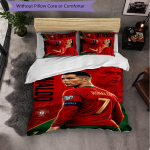 Cristiano Ronaldo Teemaline Voodipesu 3-osaline Tekikoti Komplekt Dekoratiivne Voodipesu Teismeliste Toa Kodu Kaunistamiseks 135cm*200cm