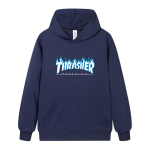 W02-2 Unisex Thrasher Leegitr&uuml;kiga Huppar Meeste Vabaaja L&otilde;tv Pikkade Varrukatega Kapuutsiga Dressipluus Streetwear Pullover S tumesinine v&auml;rv