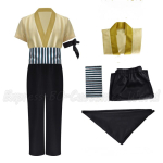 P&auml;riseluline Laste Poiste Roronoa Zoro Cosplay Kost&uuml;&uuml;m Anime Halloweeni Peo jaoks Zoro R&otilde;ivad Roronoa &Uuml;laosa P&uuml;ksid V&ouml;&ouml; Cosplay &Uuml;likonnid Kids 120&Cos beige