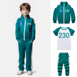 3 tk/komplekt Laste Korea Filmim&auml;ngu Prindiga Pikkade Varrukate Jakk T-s&auml;rk P&uuml;ksid Komplekt Poistele T&uuml;drukutele Laste Halloweeni Cosplay Kost&uuml;&uuml;m 120 blue