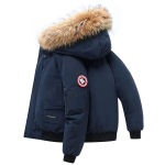 Meeste Talve T&ouml;&ouml;riided Parka Moodne Paks Karvane Krae Puhverjakk XXL black