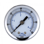 1/8 BSPT &otilde;hukompressori h&uuml;drauliline r&otilde;hum&otilde;&otilde;tur 0-60 PSI tagakinnitusega 40 mm sihverplaat must/h&otilde;be