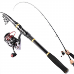 Spinningup&uuml;&uuml;gikomplekt Teleskoop-Carbon Ross ja spinningurullid koos tagavara n&ouml;&ouml;ripooliga kalastustarvetega 1.8M&1000 Reel