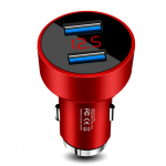Kahe USB-digitaalekraaniga 5 V 3,1 A auto automaatne kiirlaadija tahvelarvuti laadija punane