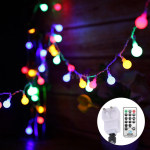 Tomshine 13M/42.7Ft 3.6W 100LED Globe String Light koos Kaugjuhtimispuldiga Mitmev&auml;rviline 8 Erinevat UK Plug