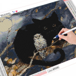 HUACAN 5D DIY Teemantmaaling Kassid 3D Teemanttikandid &ouml;&ouml;kull Ristpistes Mosaiik N&auml;put&ouml;&ouml; Kodukaunistus &Uuml;mar puur j&otilde;ulukink Full Square 20*30 cm