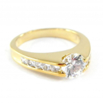 Kullatud Solitaire  Unikaalne  valge kuld - 7 mm 52 valge