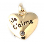 Altesse [F0142] - Pendentif Plaqu&eacute; Or 'Je t'Aime' kuld