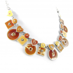 NOA [H4643] - Collier Cr&eacute;ateur 'Coloriage' marron pruun