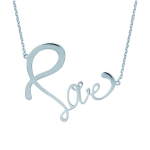 Les Tr&eacute;sors De Lily [H6258] - Collier Argent 'Messages' (Love) - 30x37 mm h&otilde;be
