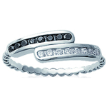 Bague Argent 'D&eacute;esse' noir blanc (rhodi&eacute;) - 2 mm 50 must