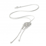 Les Tr&eacute;sors De Lily [I4715] - h&otilde;bedane kaelakee 'Goddess' h&otilde;bevalge (roodiumiga kaetud) - 5x1 cm valge