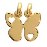 Les Tr&eacute;sors De Lily [J2055] - kullatud ripats  Butterfly  (murtav) - 15x14 mm kuld