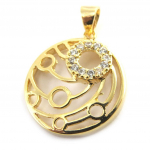 Les Tr&eacute;sors De Lily [M8771] - Pendentif Plaqu&eacute; Or 'D&eacute;esse' blanc dor&eacute; - 18 mm kuld