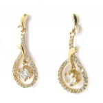 Les Tr&eacute;sors De Lily [M8976] - kullatud k&otilde;rvar&otilde;ngad  Sissi  valgest kullast - 25x10 mm kuld